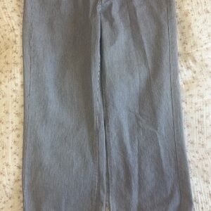 Light Blue Pinstripe Wide-Leg Pants
